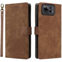 Phonesta Vintage Skin Book Peňaženkové puzdro pre Asus Zenfone 12 Ultra - Hnedé