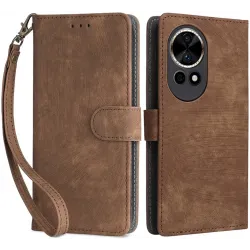 Phonesta Vintage Skin Book Peňaženkové puzdro pre Huawei nova 13 - Hnedé