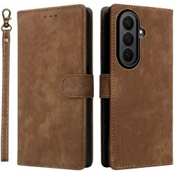 Phonesta Vintage Skin Book Peňaženkové puzdro pre Samsung Galaxy Z Fold 7 - Hnedé