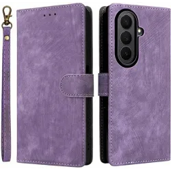 Phonesta Vintage Skin Book Peňaženkové puzdro pre Samsung Galaxy Z Fold 7 - Fialové