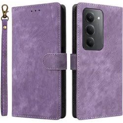 Phonesta Vintage Skin Book Peňaženkové puzdro pre Xiaomi Redmi 15 - Fialové
